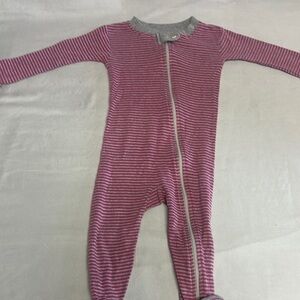 Burt's Bees Baby - Pink and Gray Footies Organic Cotton One Piece